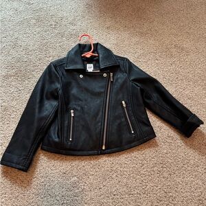 GAP Black Kids Faux Leather Jacket